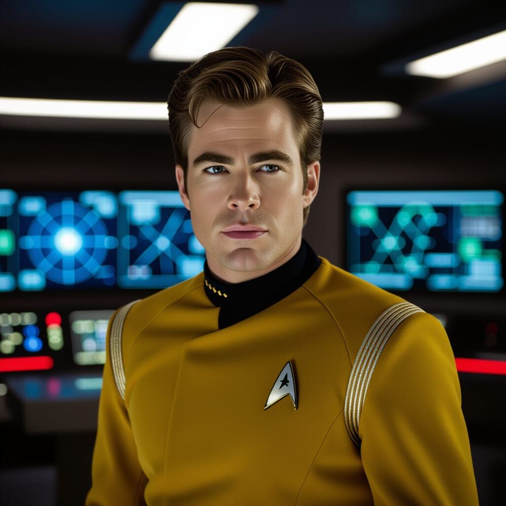 Chris Pine as Captain Kirk in Star Trek 2009