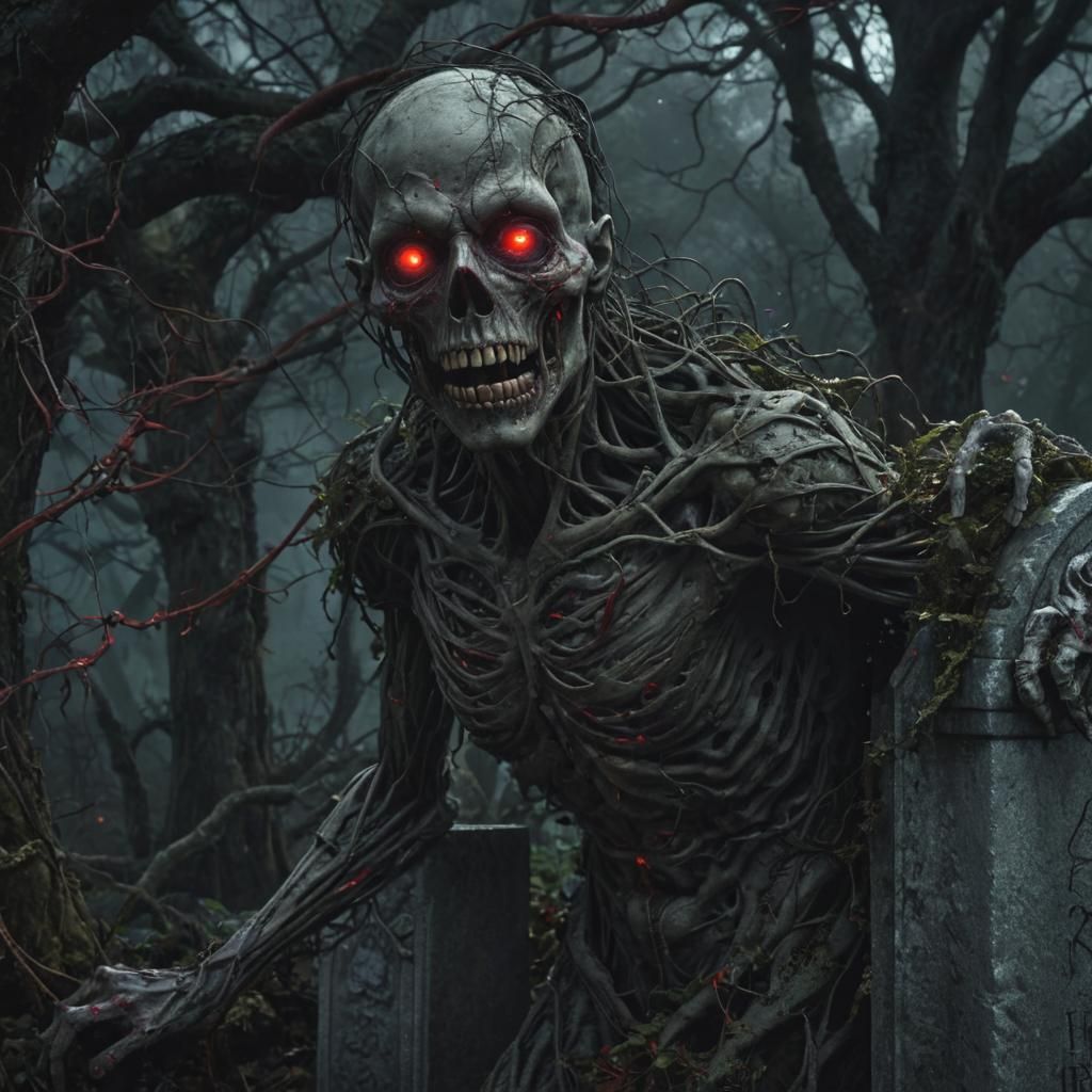 A vivid and ultradetailed image of an evil, demonlike ghoul escaping