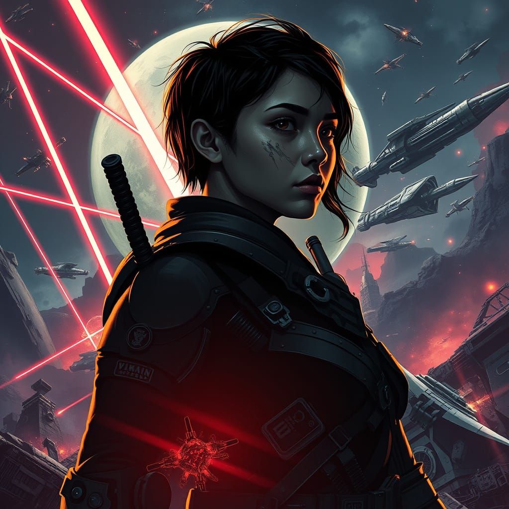 Battle-hardened Maori Warrior Stands Against Cosmic Backdrop