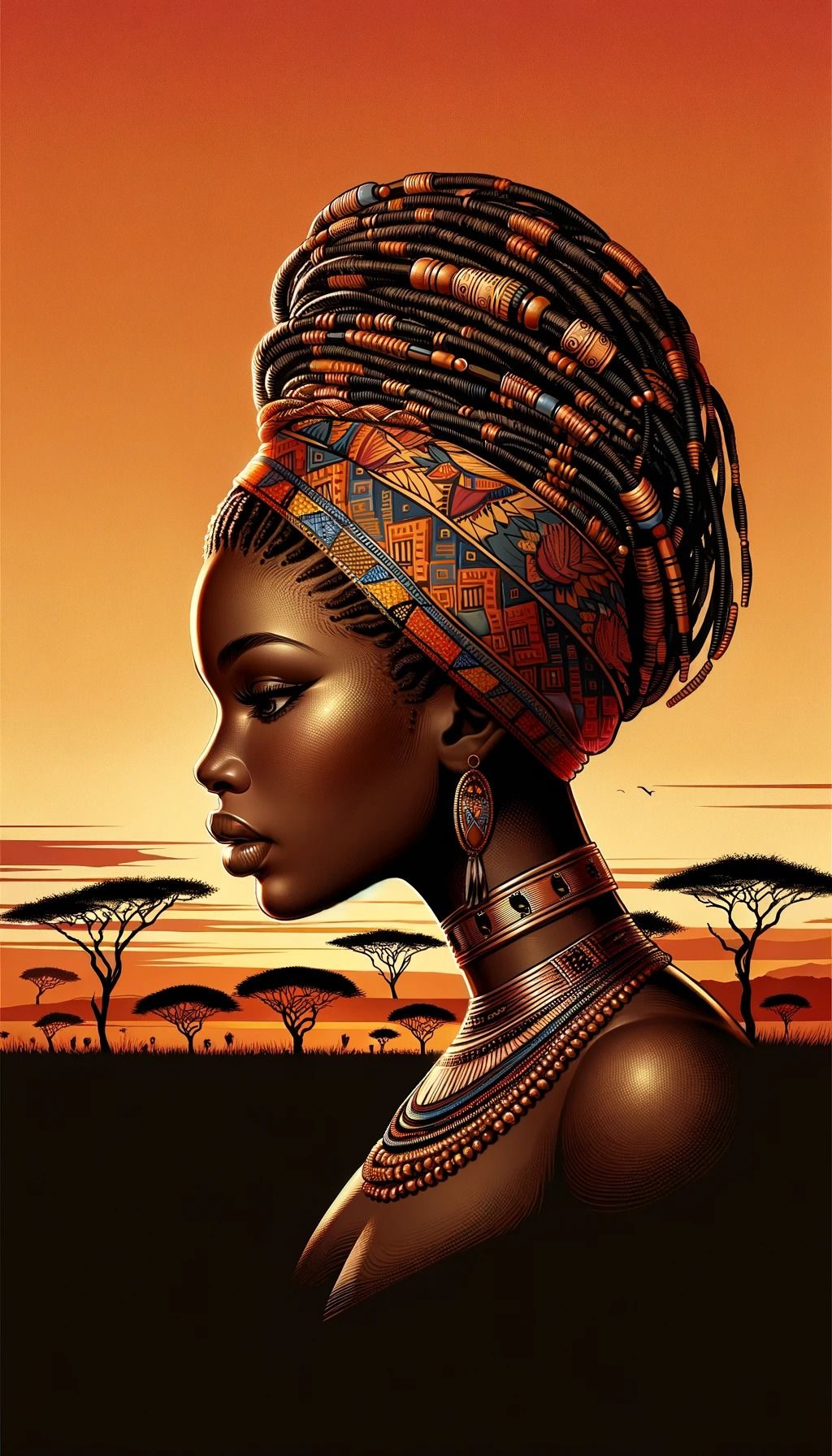 Dusk Adorned: The Majesty of African Elegance
