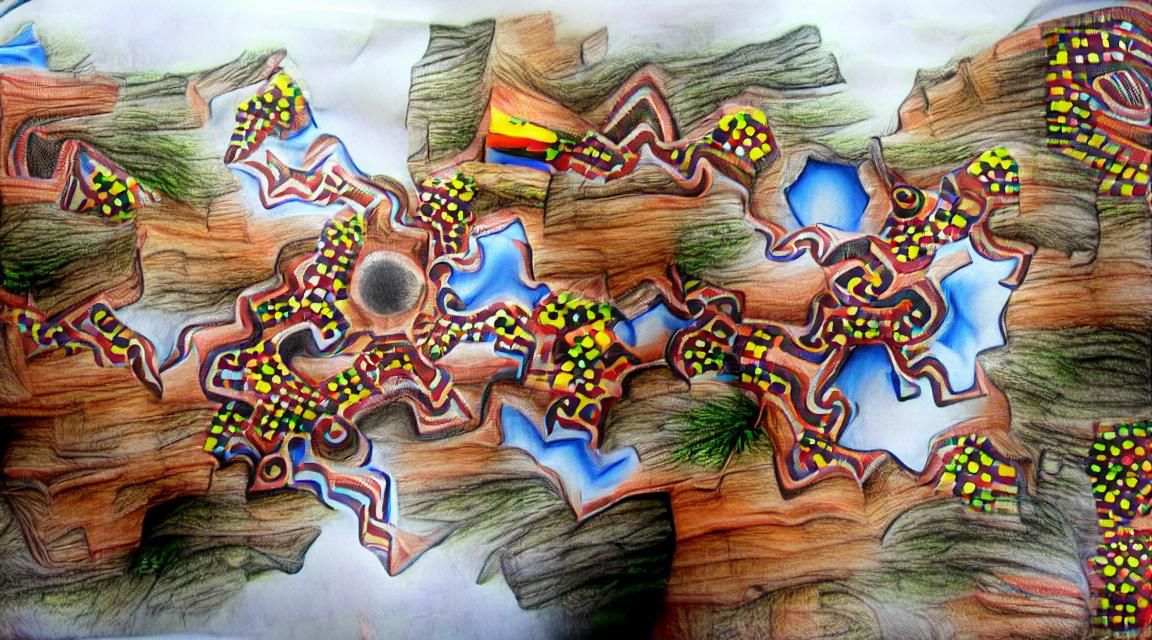 A fractal aboriginal colorful drawing