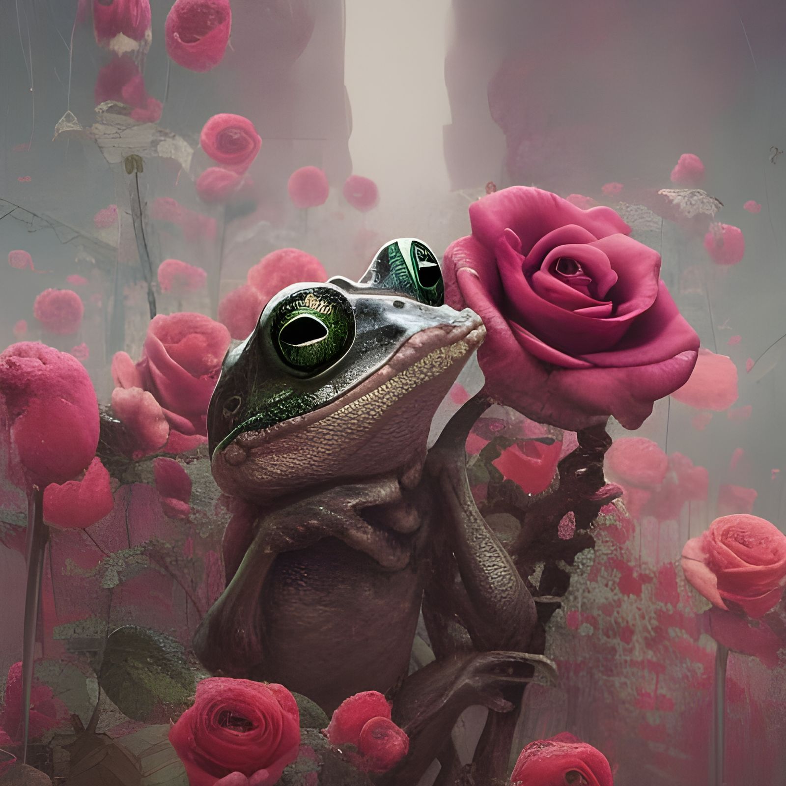 Roses and frogs  by @paavopdf