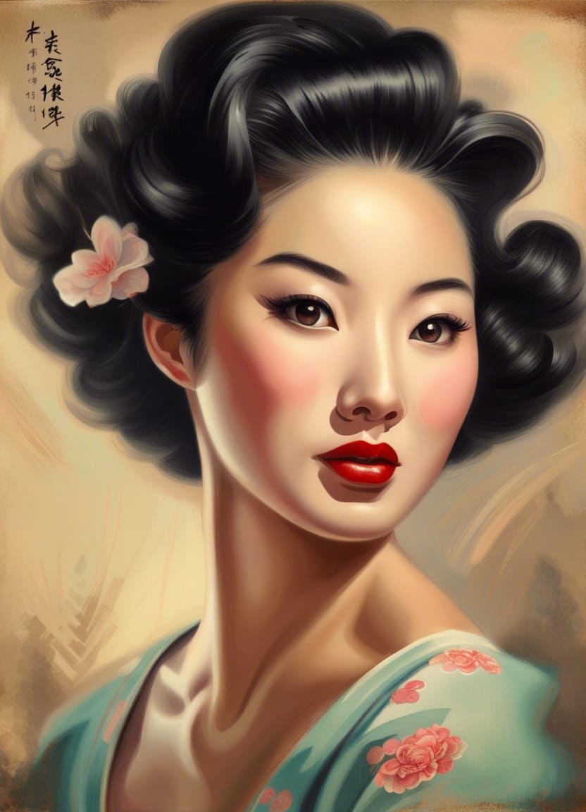 Vintage Asian Beauty Ai Generated Artwork Nightcafe Creator