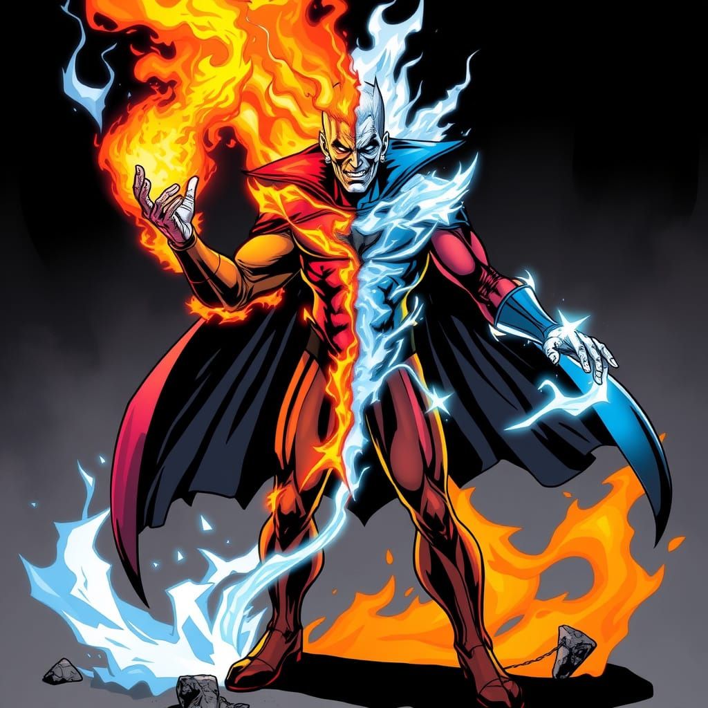 Supervillain elemental power Fire and Ice  by @undefined