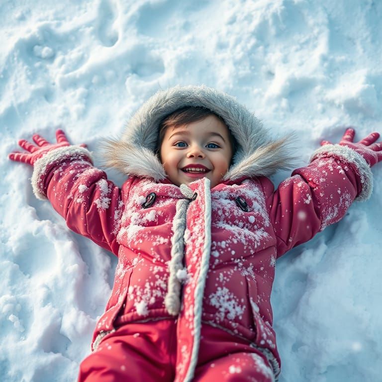 my baby pying in the snow