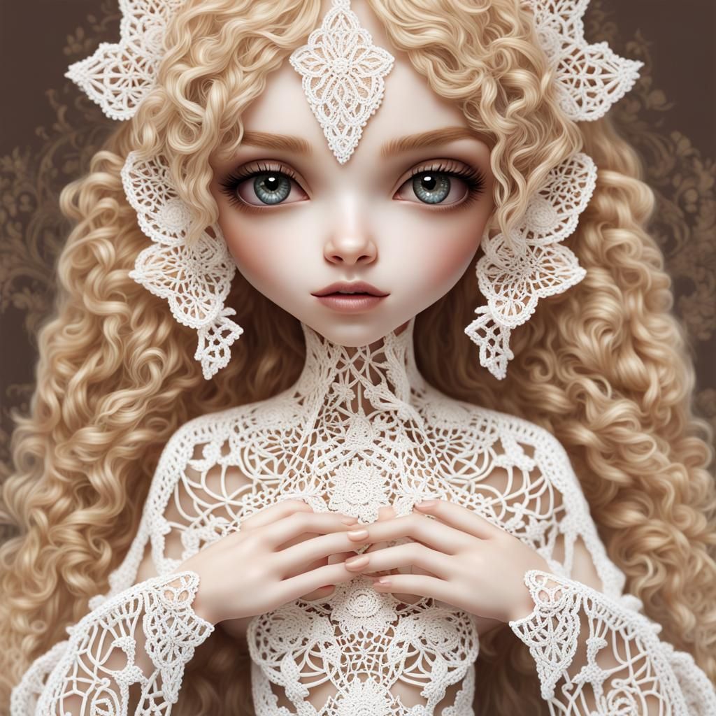 Cut lace doll