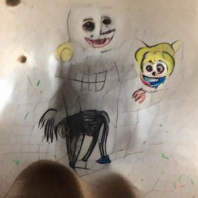 Dark and creepy cursed image child's drawing