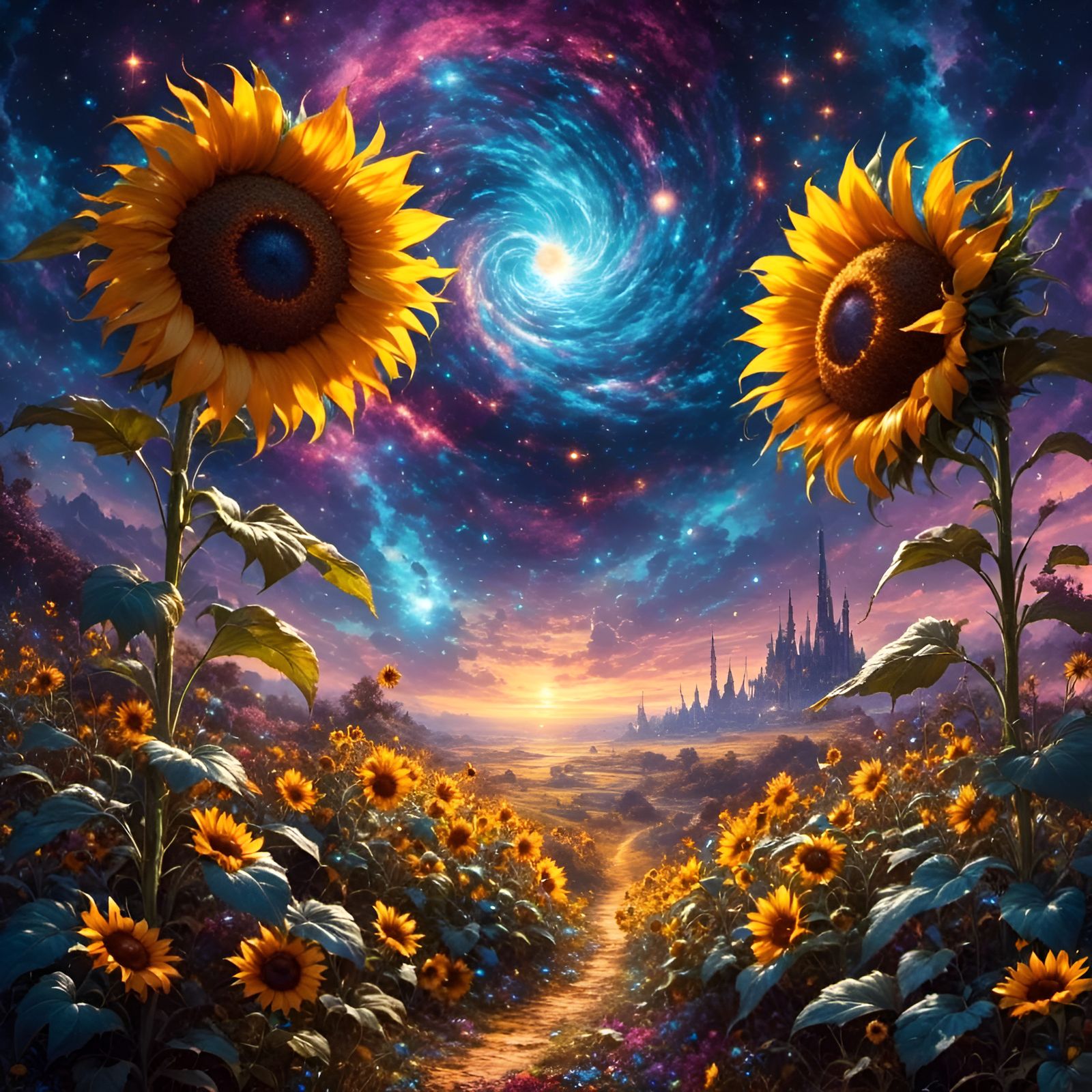 Cosmic Sunflower  by @Fibek