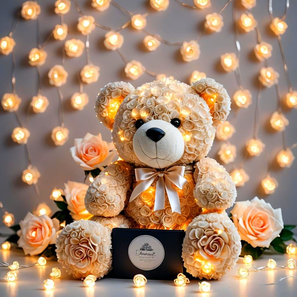 infinity rose teddy bear
