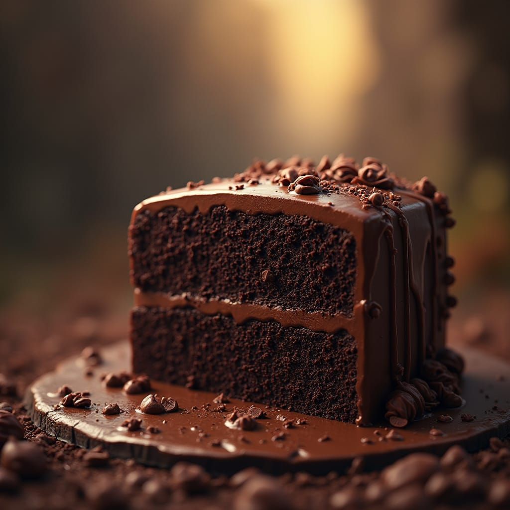 Decadent Chocolate Extravaganza in Whimsical Fantasy Style