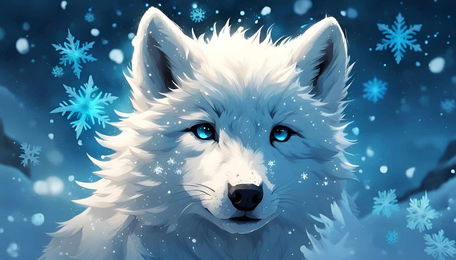 Ice Wolf Cub II - AI Generated Artwork - NightCafe Creator