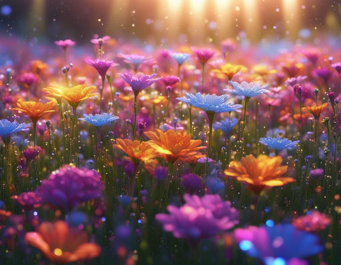 Magnificent field of flowers