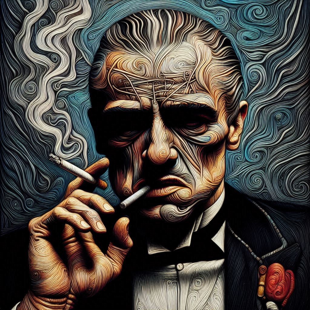 Vito Corleone in wired and twisted art