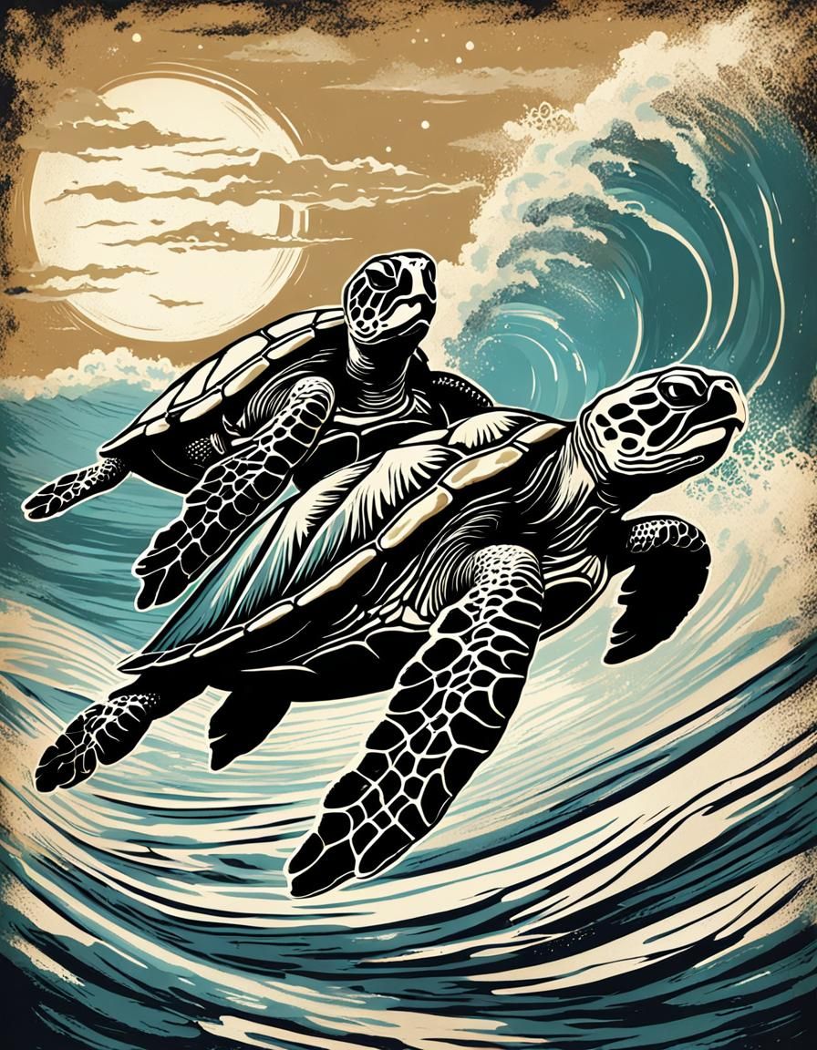 Sea Turtles - AI Generated Artwork - NightCafe Creator