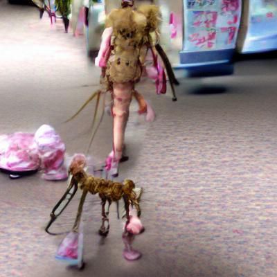 a monster made of baby doll parts crudely stitched together ...