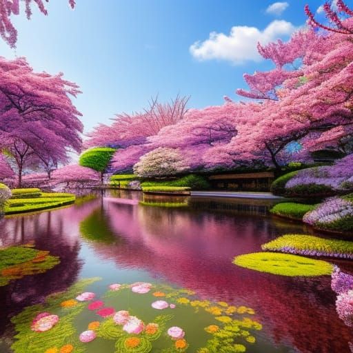 Japanese Garden - AI Generated Artwork - NightCafe Creator