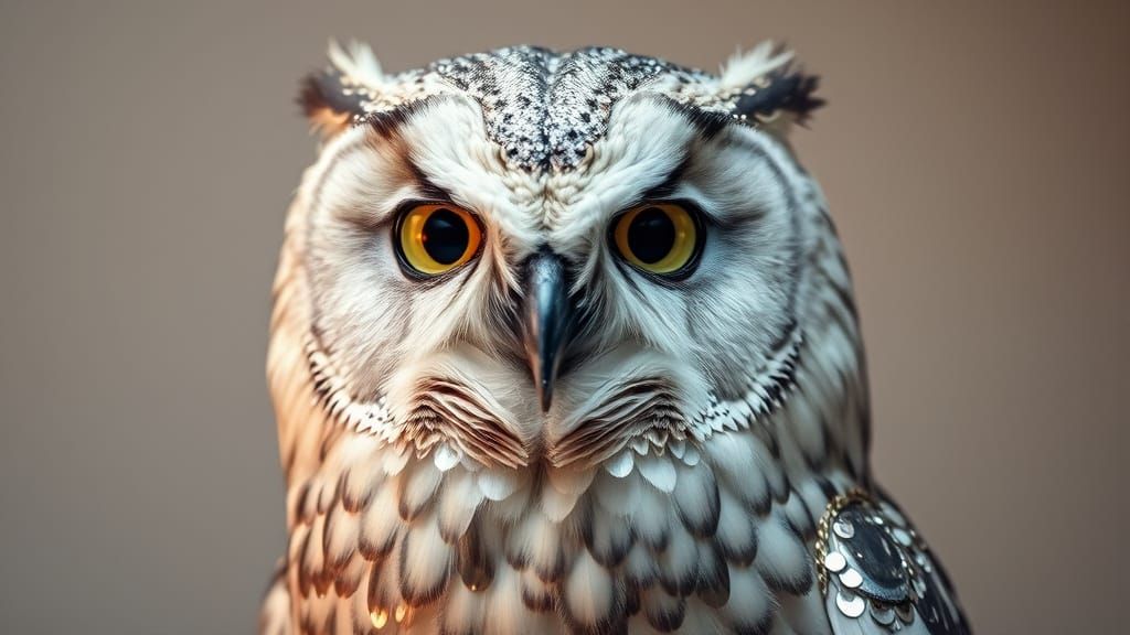 The Silver Sequin Owl  by @shiawasena