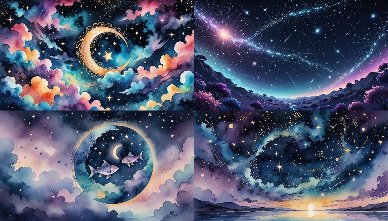 pisces zodiac in the sky