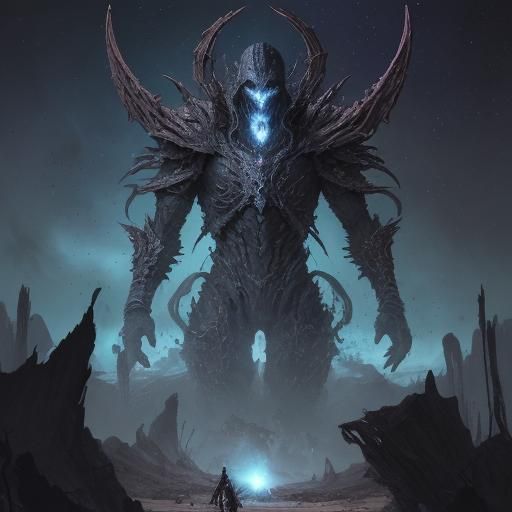 In the cosmic tapestry, Moros the Abyssal Conqueror emerges ...