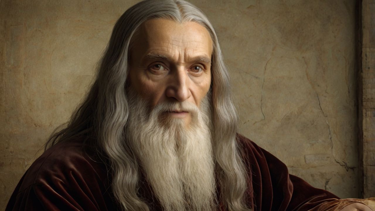 Leonardo da Vinci style.