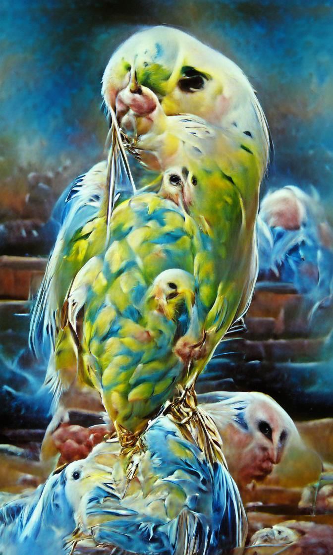 Birb + VQGAN AI Generated Artwork NightCafe Creator