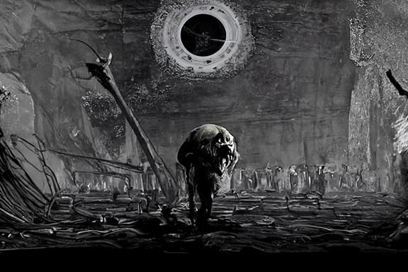 horror Gustave Doré Greg Rutkowski hyperrealism brutalism