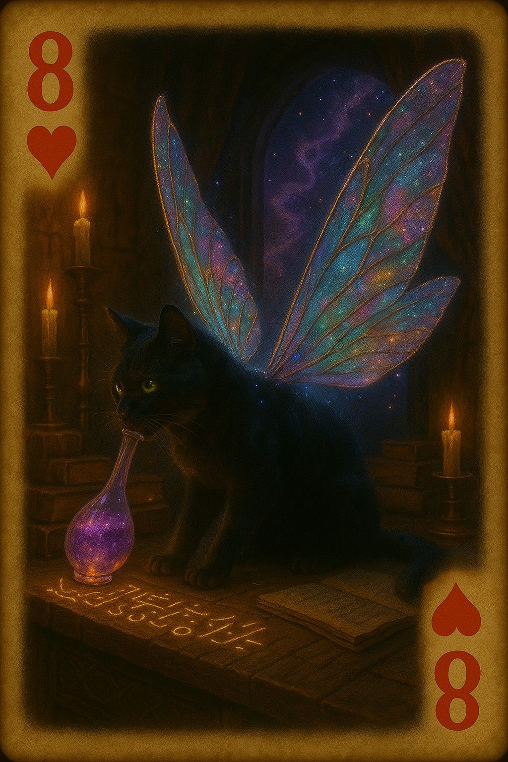 8 of hearts Albus don't drink the wingification potion