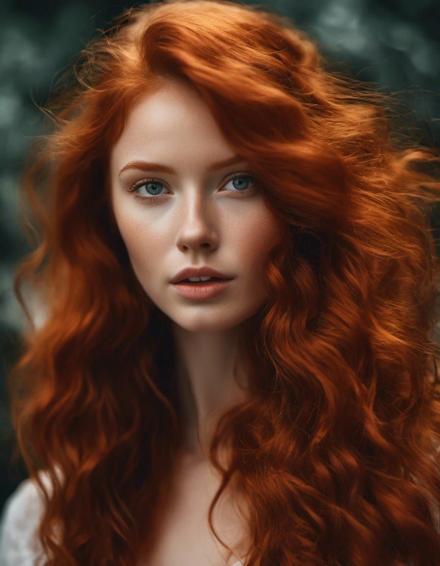  <lora:RealisticPortrait:1.0> portrait of wavy hair redhead girl