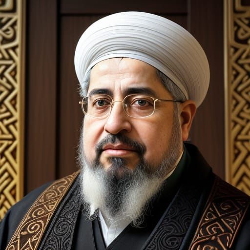 A Serene Rabbi Nessim Peretz in Sepia Toned Orthodox Style