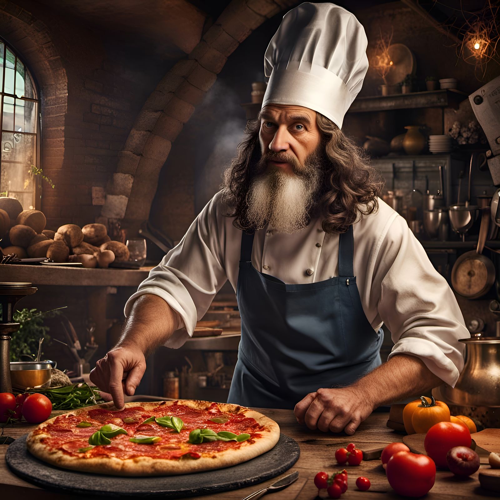 Leonardo da Vinci, Master Pizza Chef extraordinaire 🤌🏻  by @Valkyrja