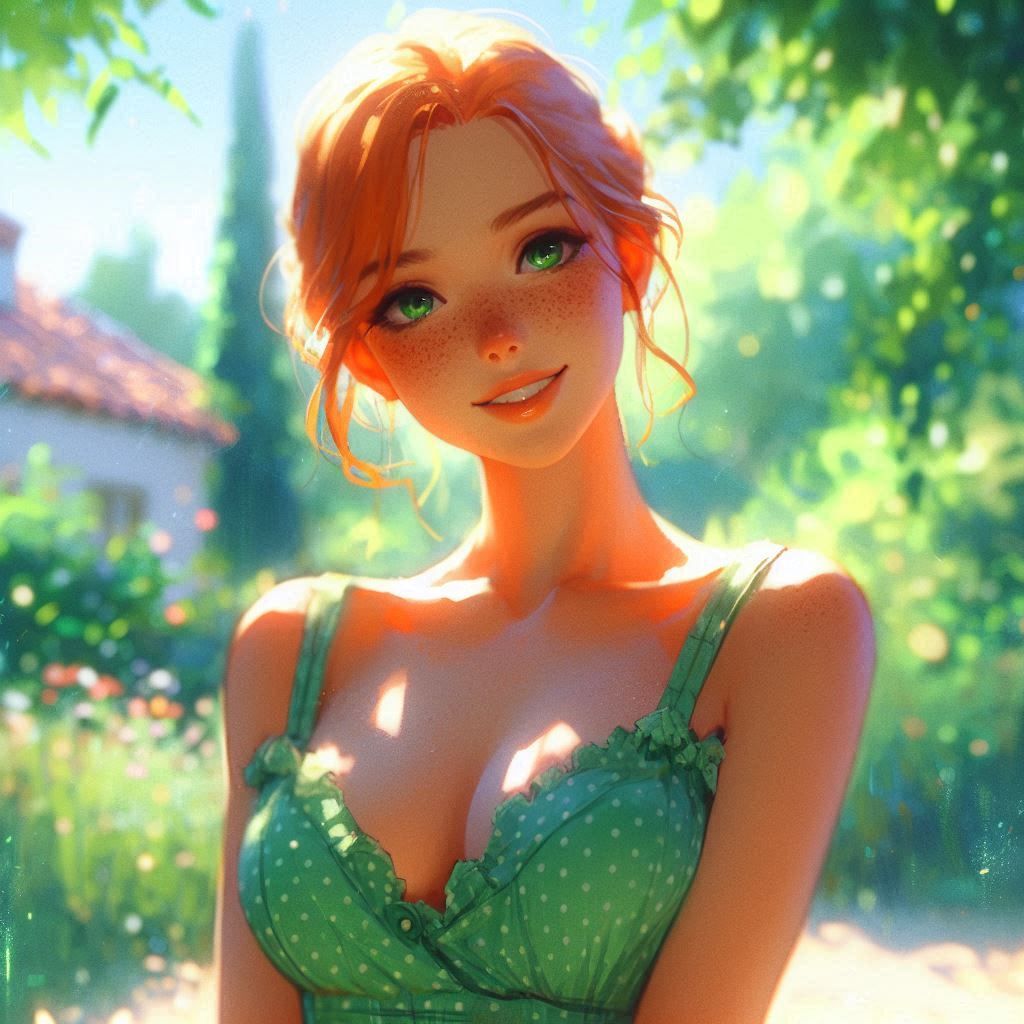 The girl in the green dress - Semi-realistic