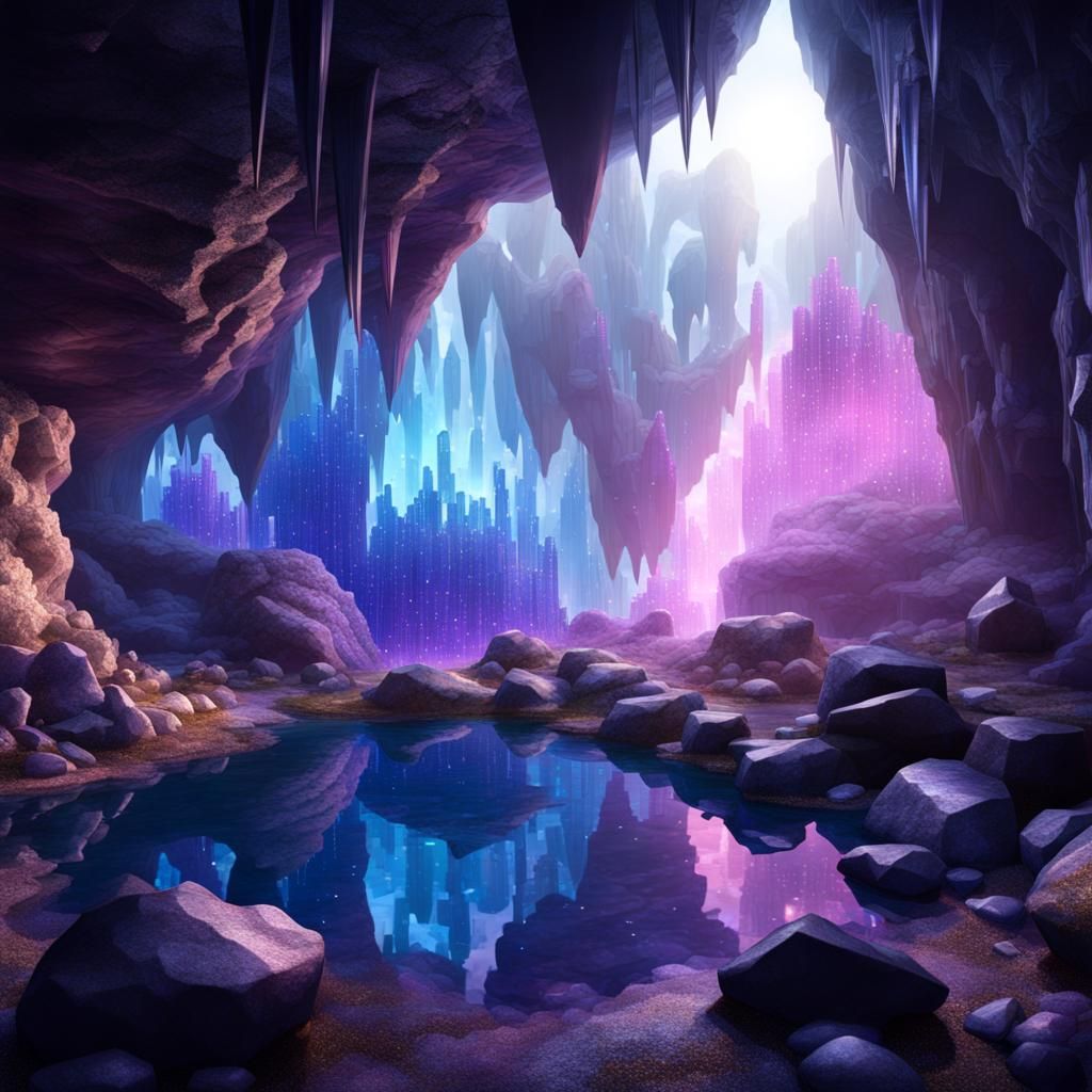 Crystal Cave - AI Generated Artwork - NightCafe Creator