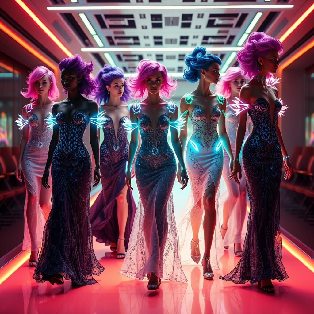 Evening wear of the future,  optional hologram accessories   by @Kelli Benjamin-Limae Creations