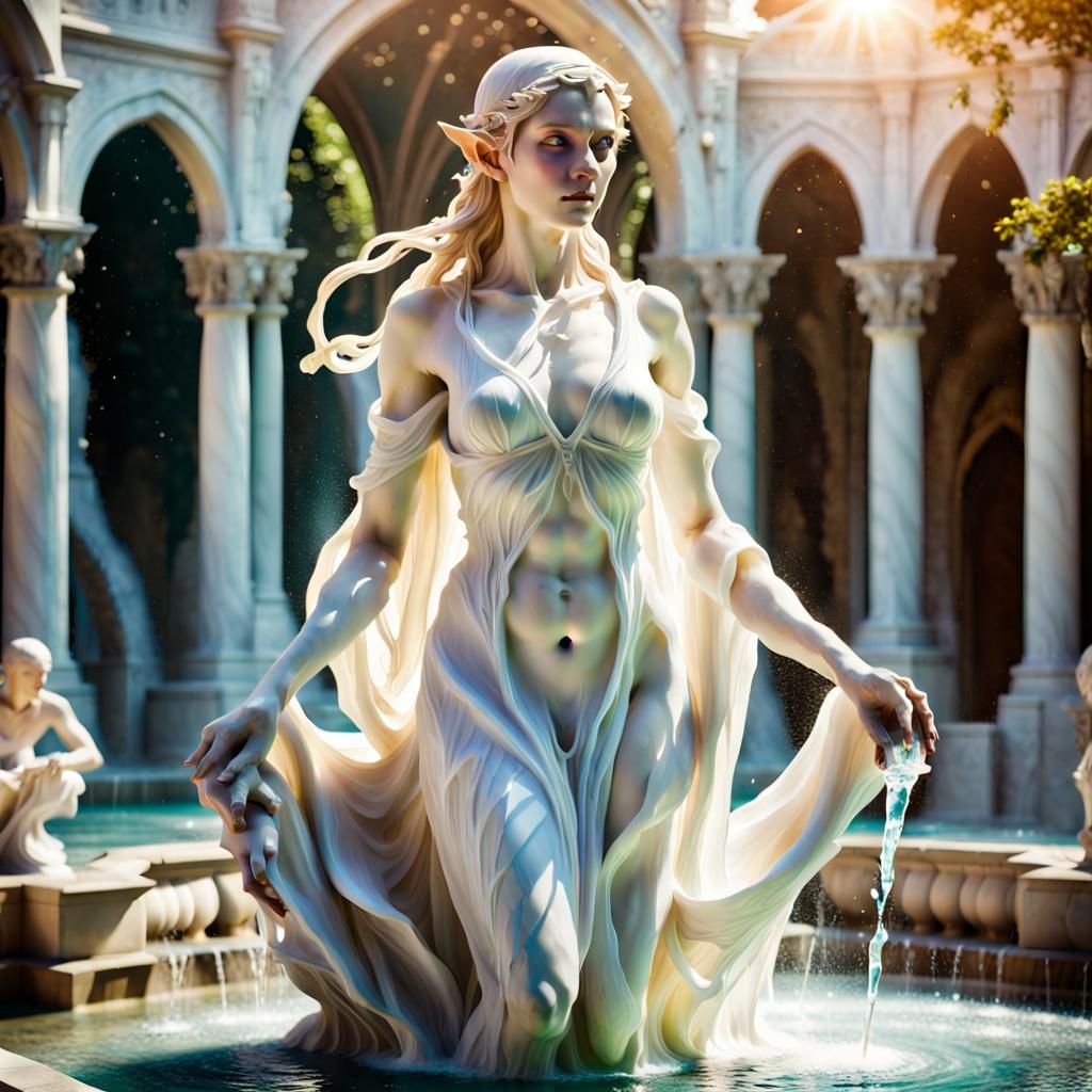 Elven Fountain Statue