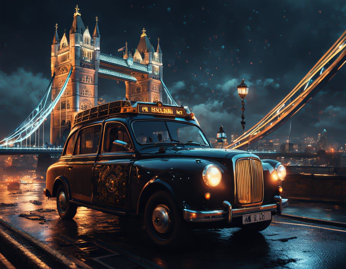 London's Tower Bridge in Futuristic Turmoil