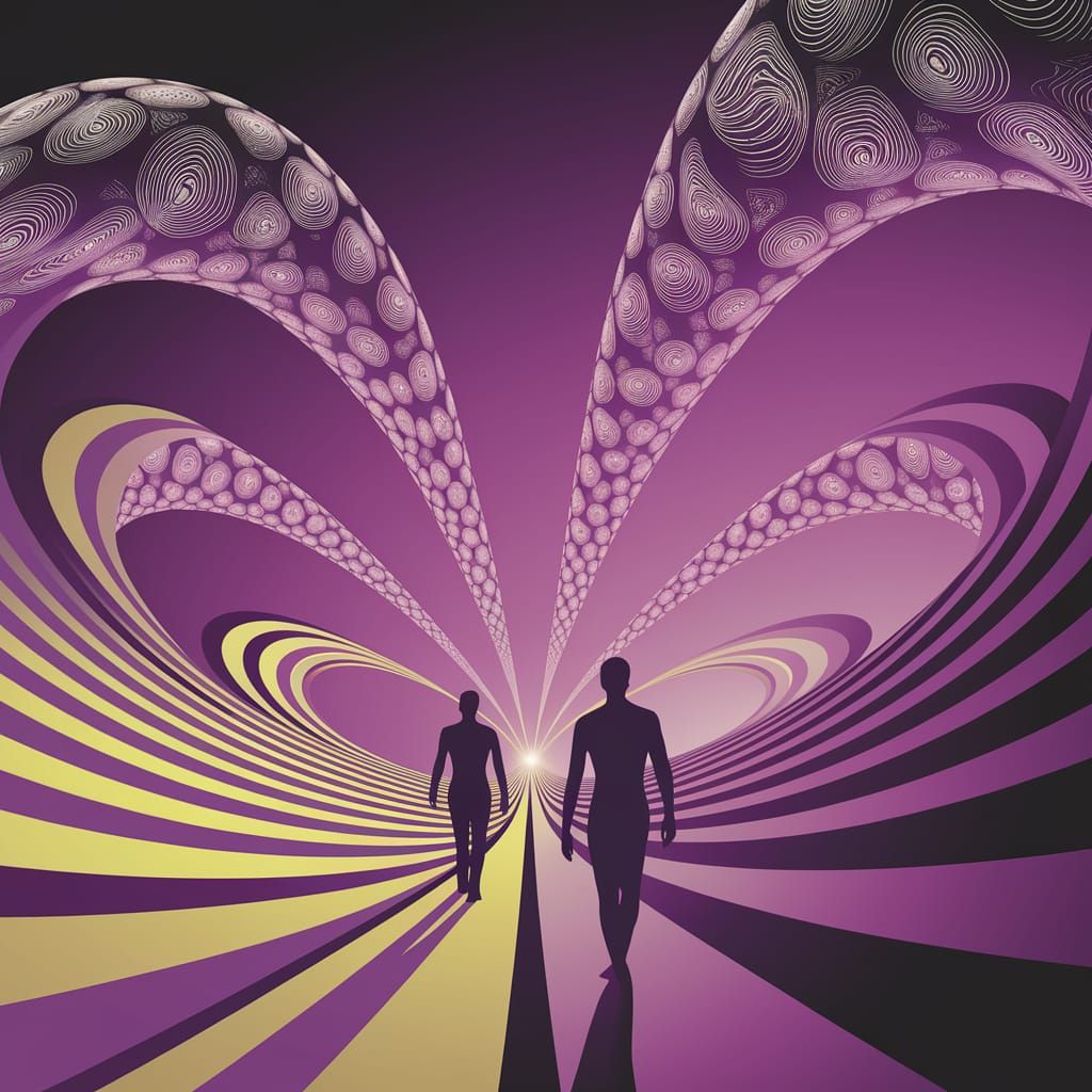 Walking Endlessly Through Infinite Realms of Vibrant Colors ...