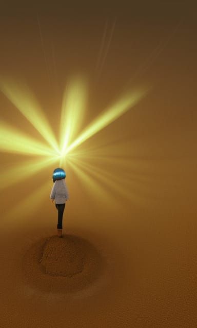 sadness walks towards joy