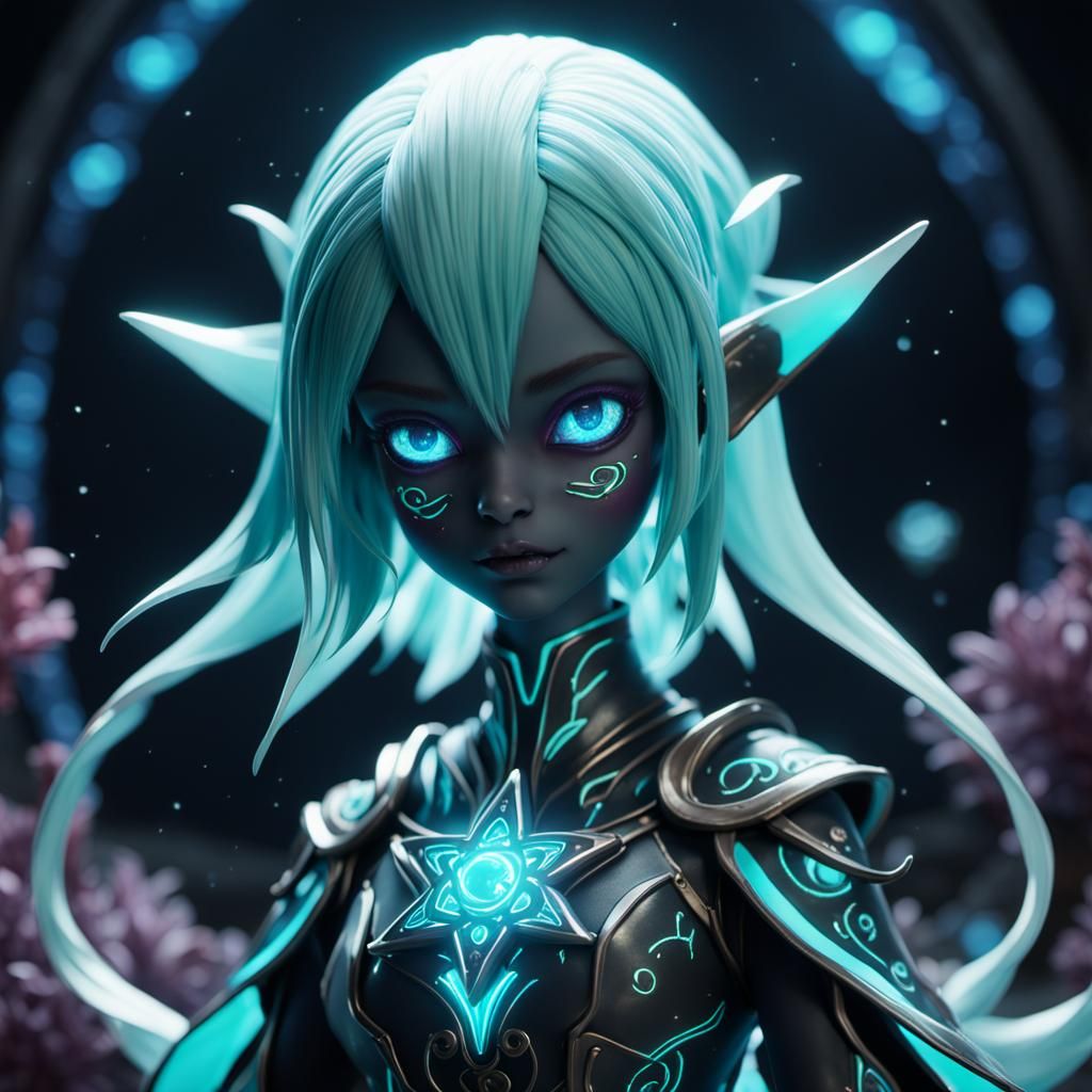 Demonic porcelain Bioluminescent female Gardevoir Star Ocean...
