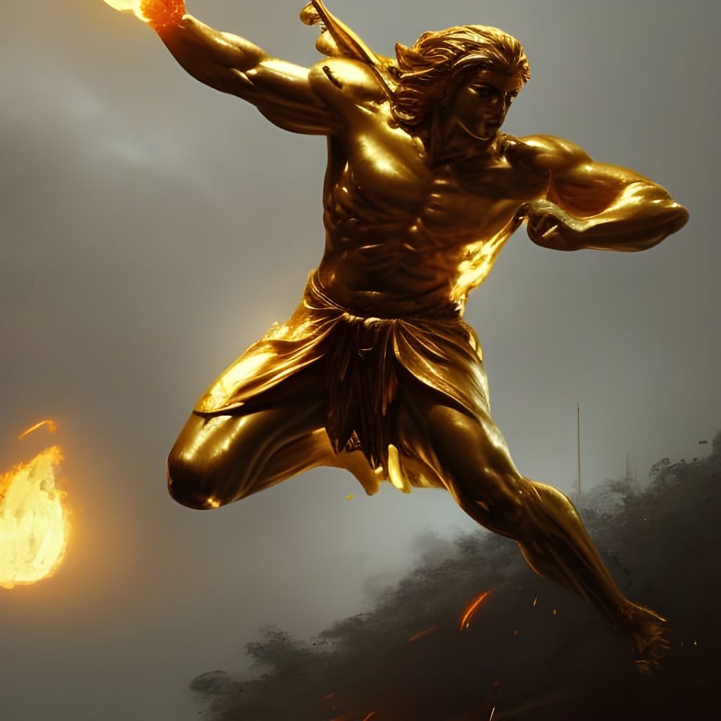 Golden Achilles Statue  by @Ston P