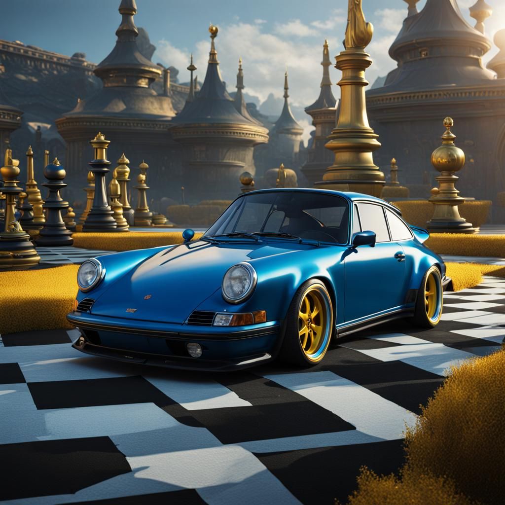 Porsche 911  and the chess board