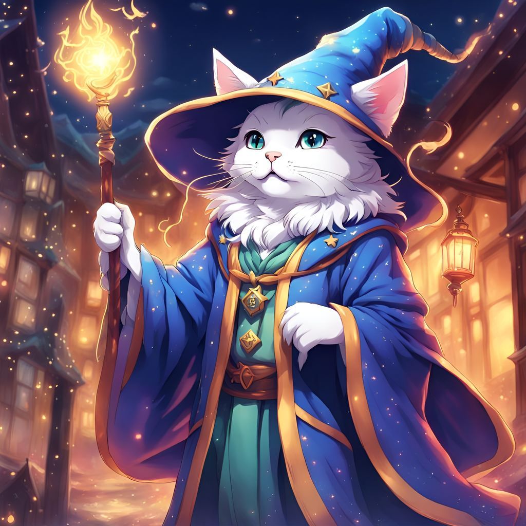 Wizard Kitty Says Have a Good Day - AI Generated Artwork - NightCafe ...