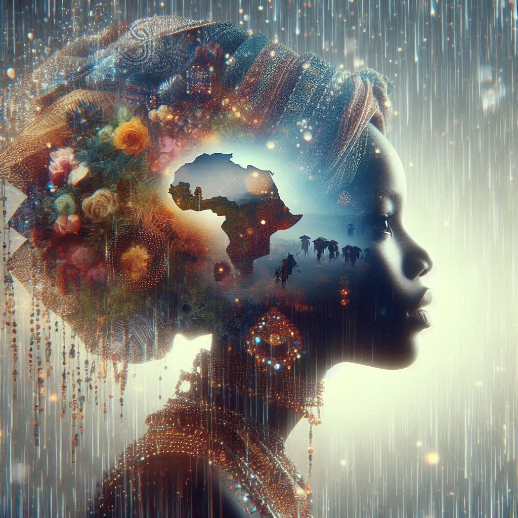 double exposure beautiful fantasy portrait landscape..