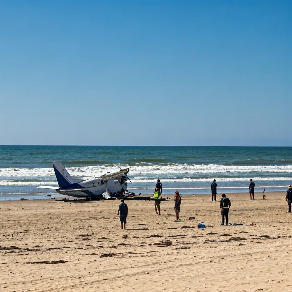 Dramatic Realism Depicts Beach Crash, Chaos and Emergency