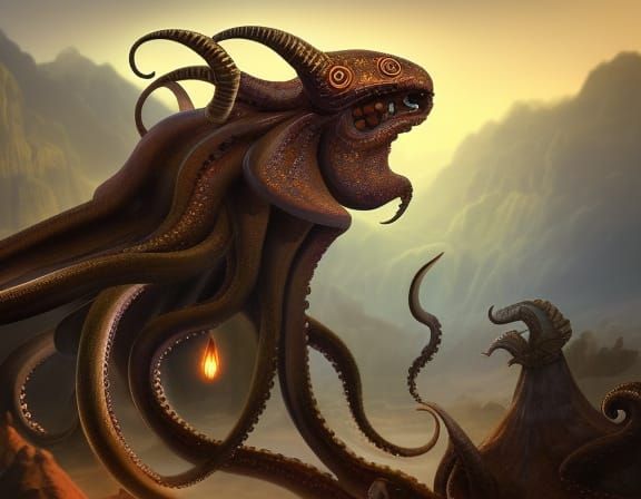 chimera of the octopus with a goat's head - AI Generated Artwork ...