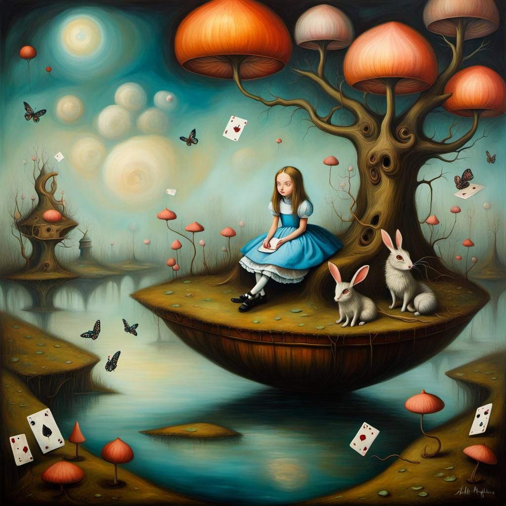 Alice in Wonderland, dreamscape backdrop - AI Generated Artwork ...