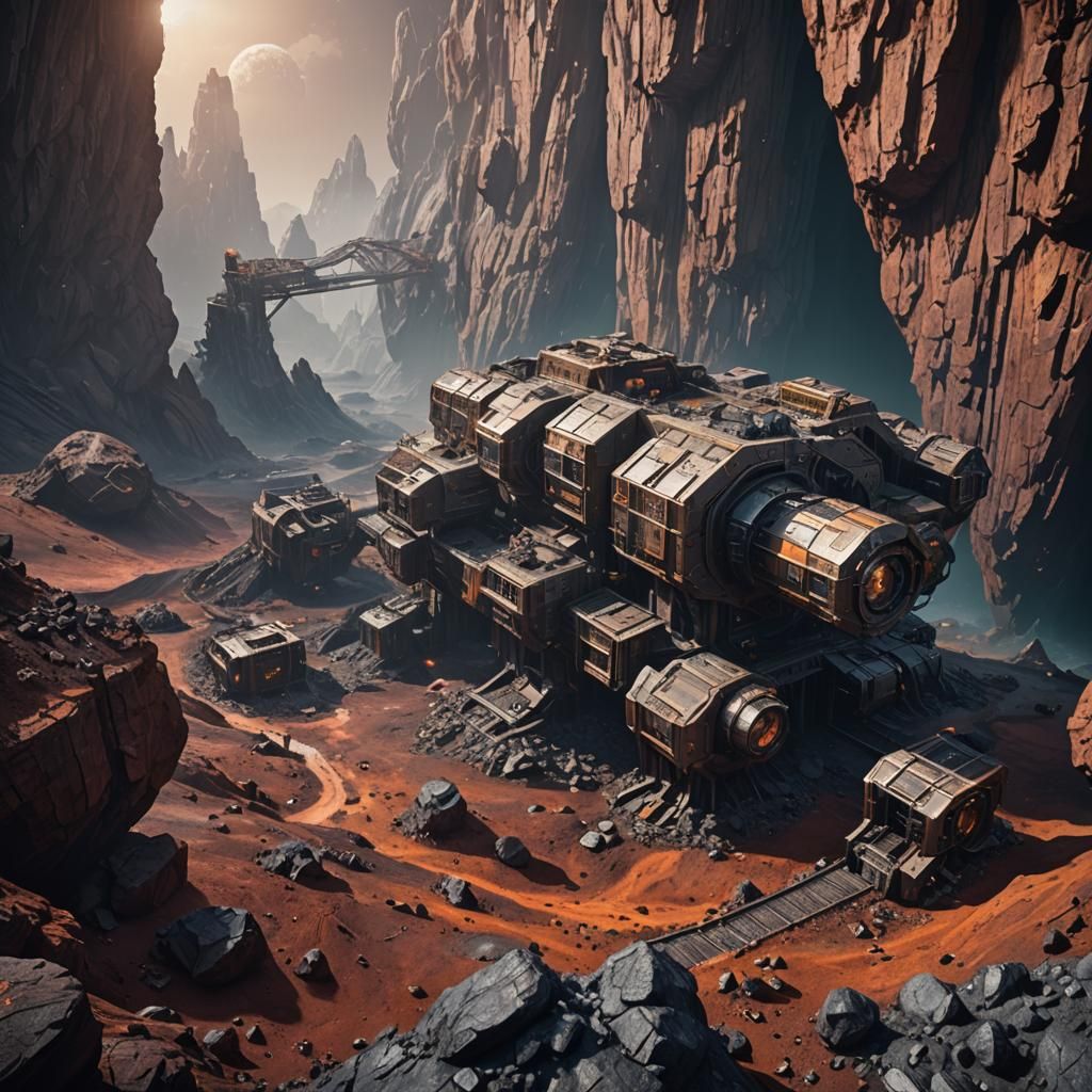 an old asteroid mining station