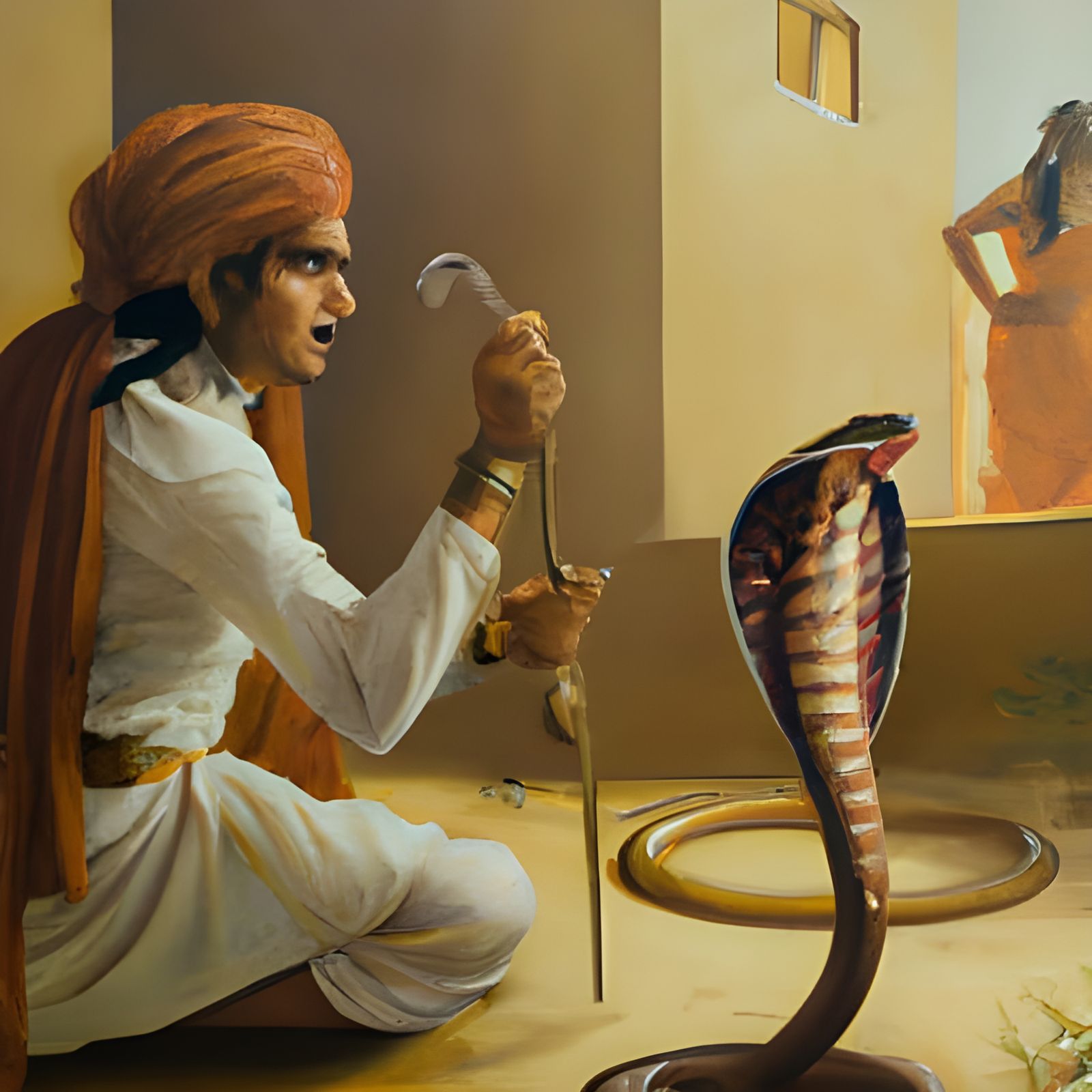 Snake charming is the practice of appearing to hypnotize a s...