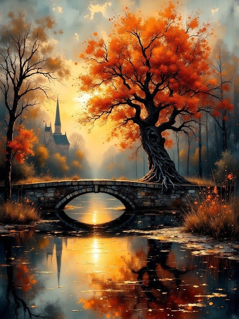 Sunset Rustic Canal Bridge  by @Jen