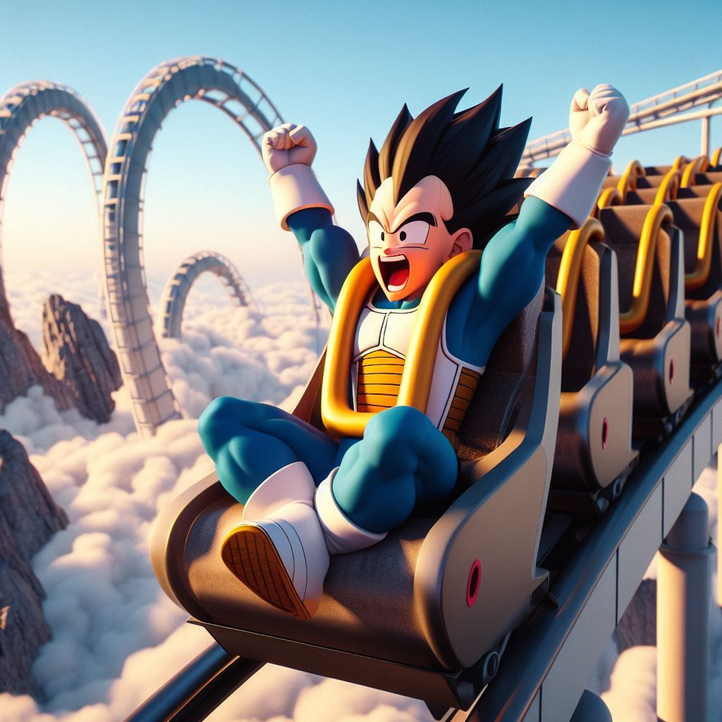 Vegeta on a Roller Coaster
