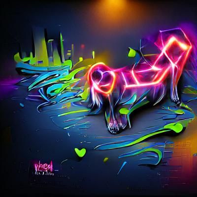 Dog 8k resolution beautiful artwork digital illustration glo...